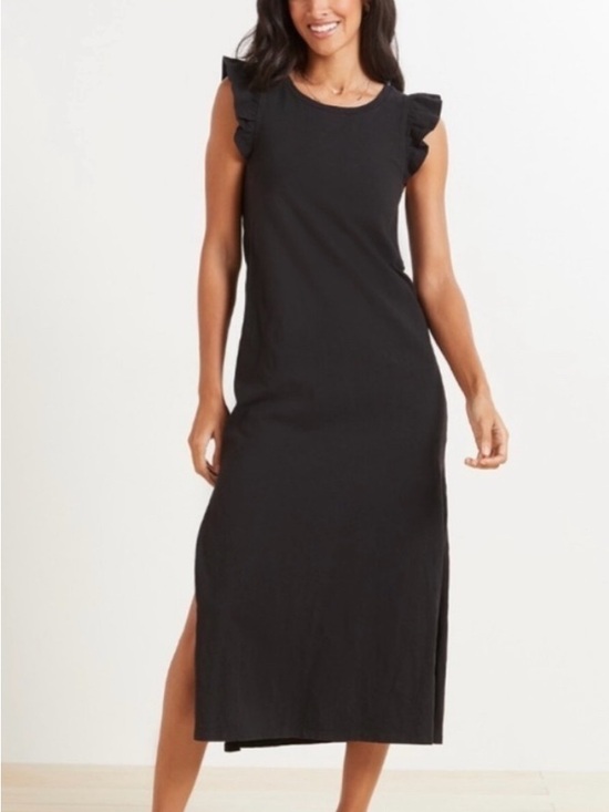 Z Supply Dresses & Skirts - Z Supply Black Ruffle-Shoulder Maxi Dress